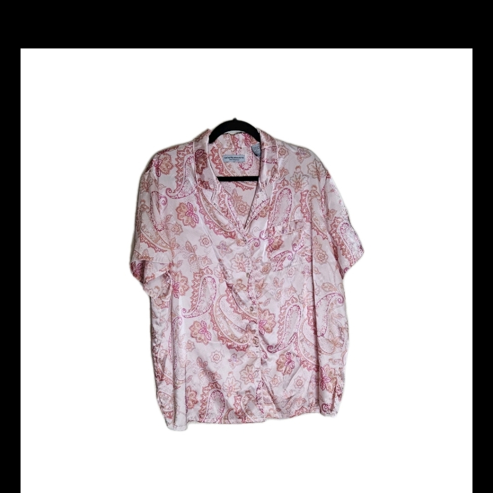 Valerie Stevens Intimates Pink Paisley Floral  Pajama Set Size XL - Picture 3 of 13